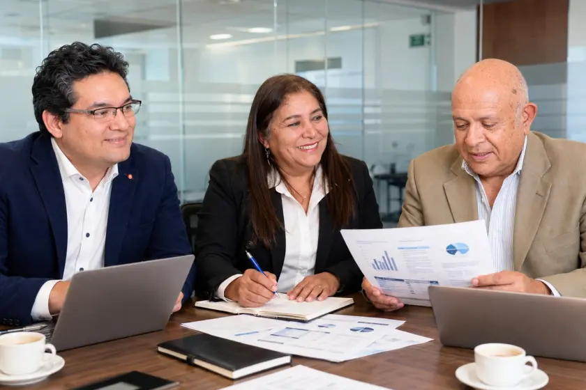 equipo-consultores-dominio-consultores Equipo multidisciplinario de Dominio Consultores desarrollando estrategias de negocio personalizadas para clientes